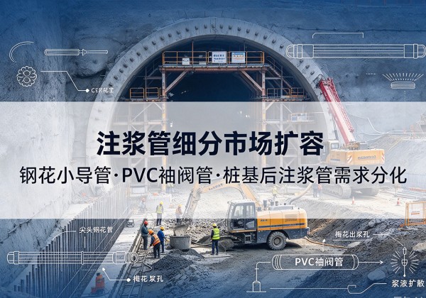 爱辉注浆管细分市场扩容，隧道钢花小导管、PVC 袖阀管、桩基后注浆管需求分化